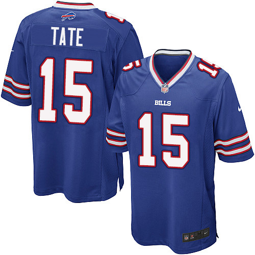 Men's Game Brandon Tate Nike Jersey Royal Blue Home - #15 NFL Buffalo Bills